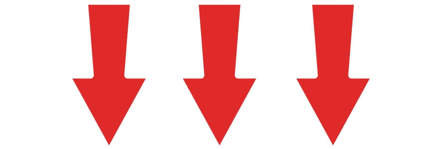 frecce giu rosse